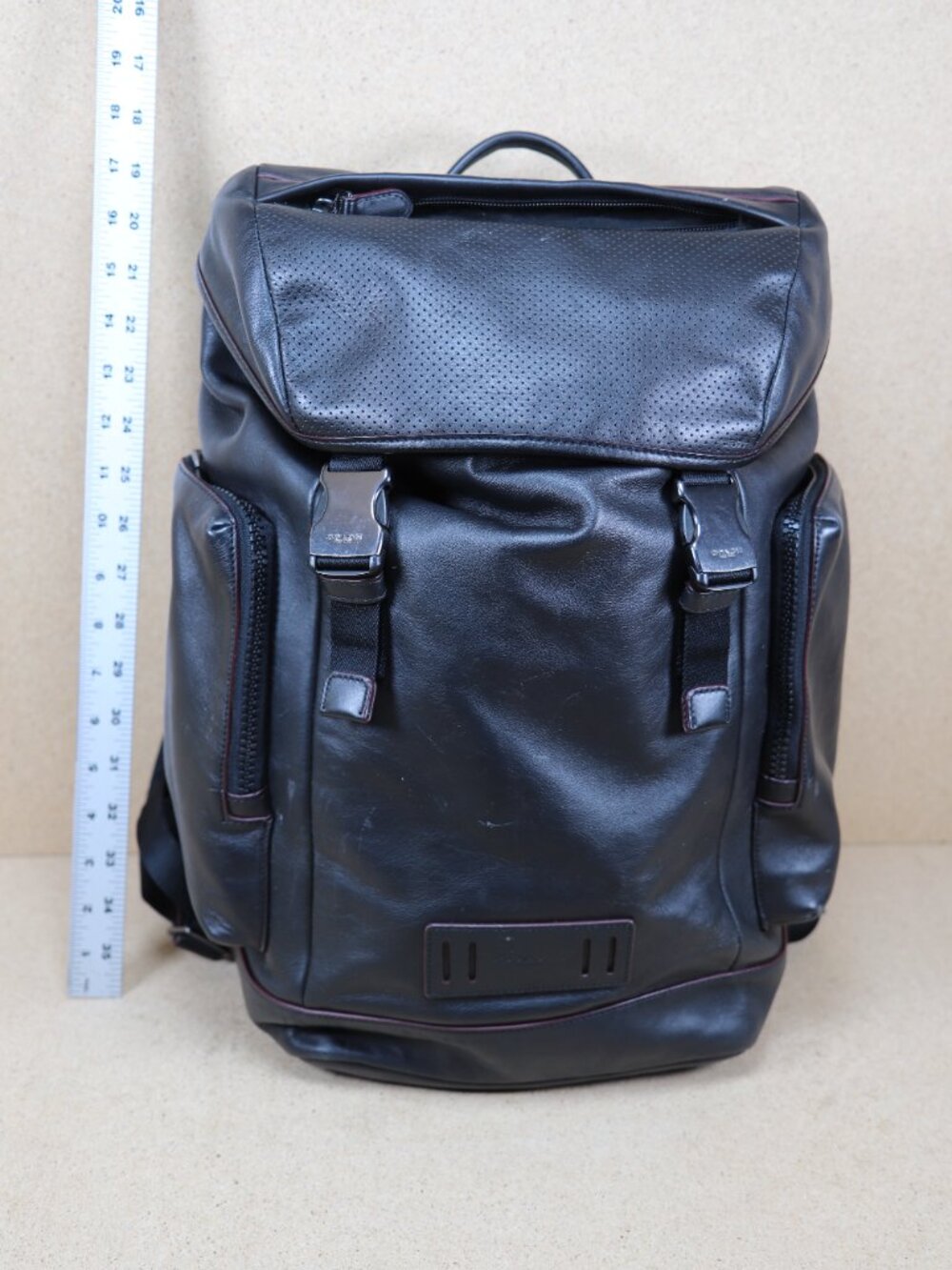 Coach Men's Ranger Large Leather Backpack - Picture 2 of 9